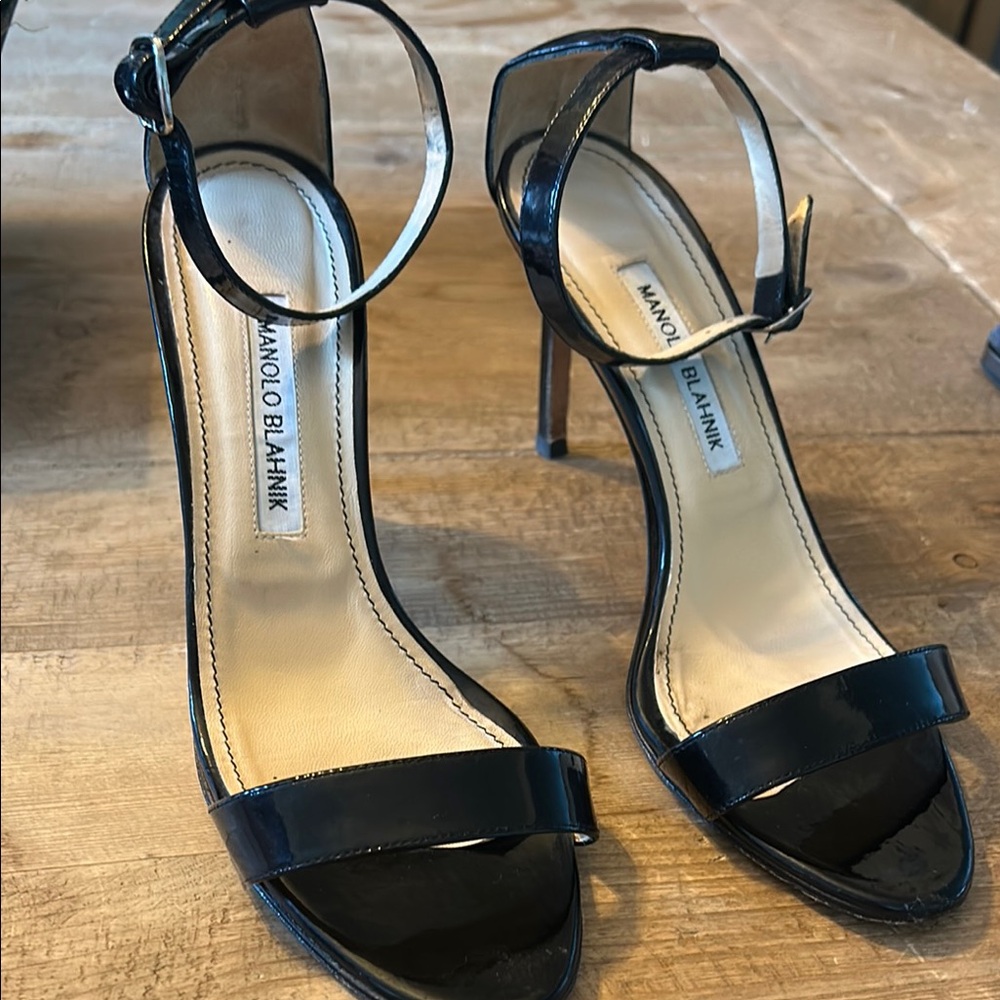 Manolo Blahnik Black Patent Leather Heels